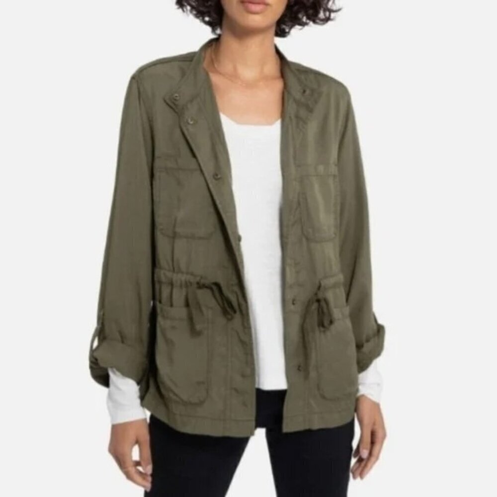 Sanctuary Olive Green Snap Front Lightweight Utility Jacket Gorpcore Women's M